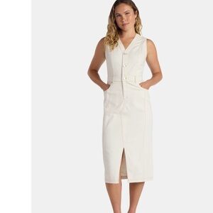 Time and Tru Women's Sleeveless Midi Denim Shirt Dress